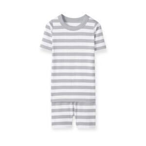 🆕 Hanna Andersson NWT Gray Striped Short John Pajama Set. Size 3